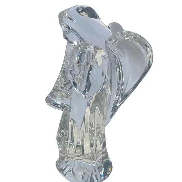 Baccarat Crystal Angel w/ Horn 6‎ Signed France Clear Trumpeting Angel Figurine